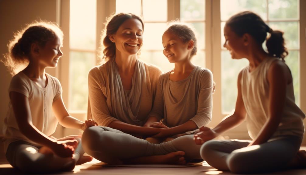 family yoga connecting and calming